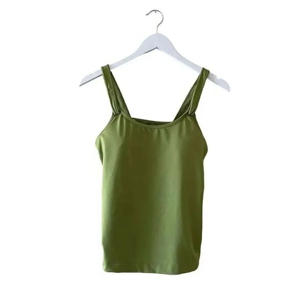 Sahalie Lime Green Built in Bra Adjustable Straps Tank Top SZ 34B (M) - Picture 1 of 12